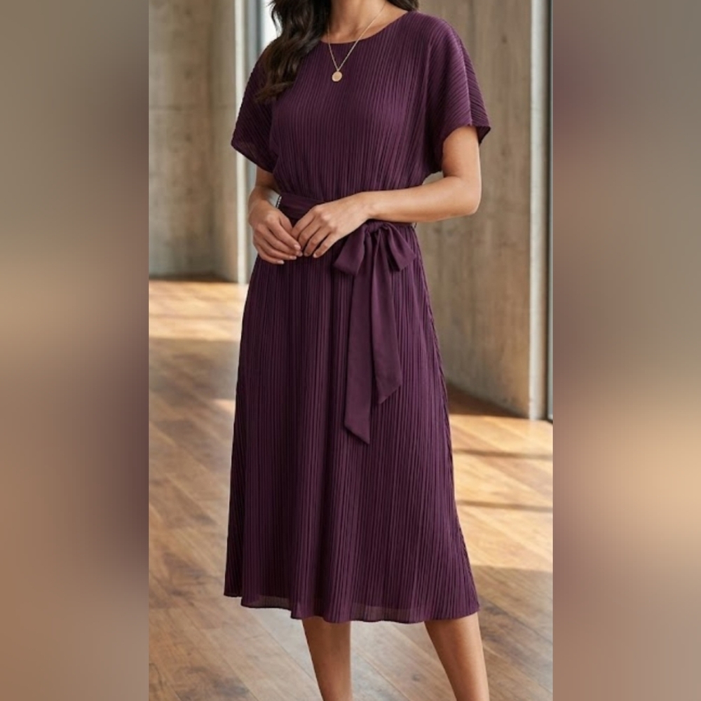 DKNY Deep Purple Midi Dress